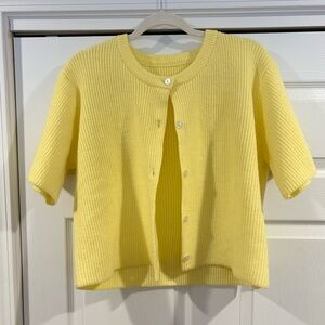 Women’s Knitted Cropped Short Sleeve Cardigan Sweater